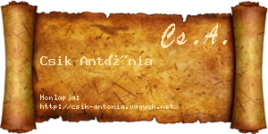Csik Antónia névjegykártya